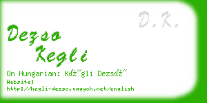 dezso kegli business card